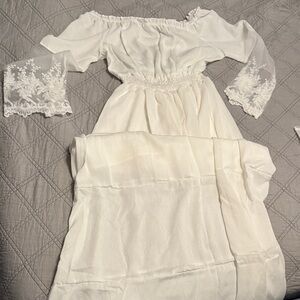 Elegant White Lace Off-Shoulder Dress